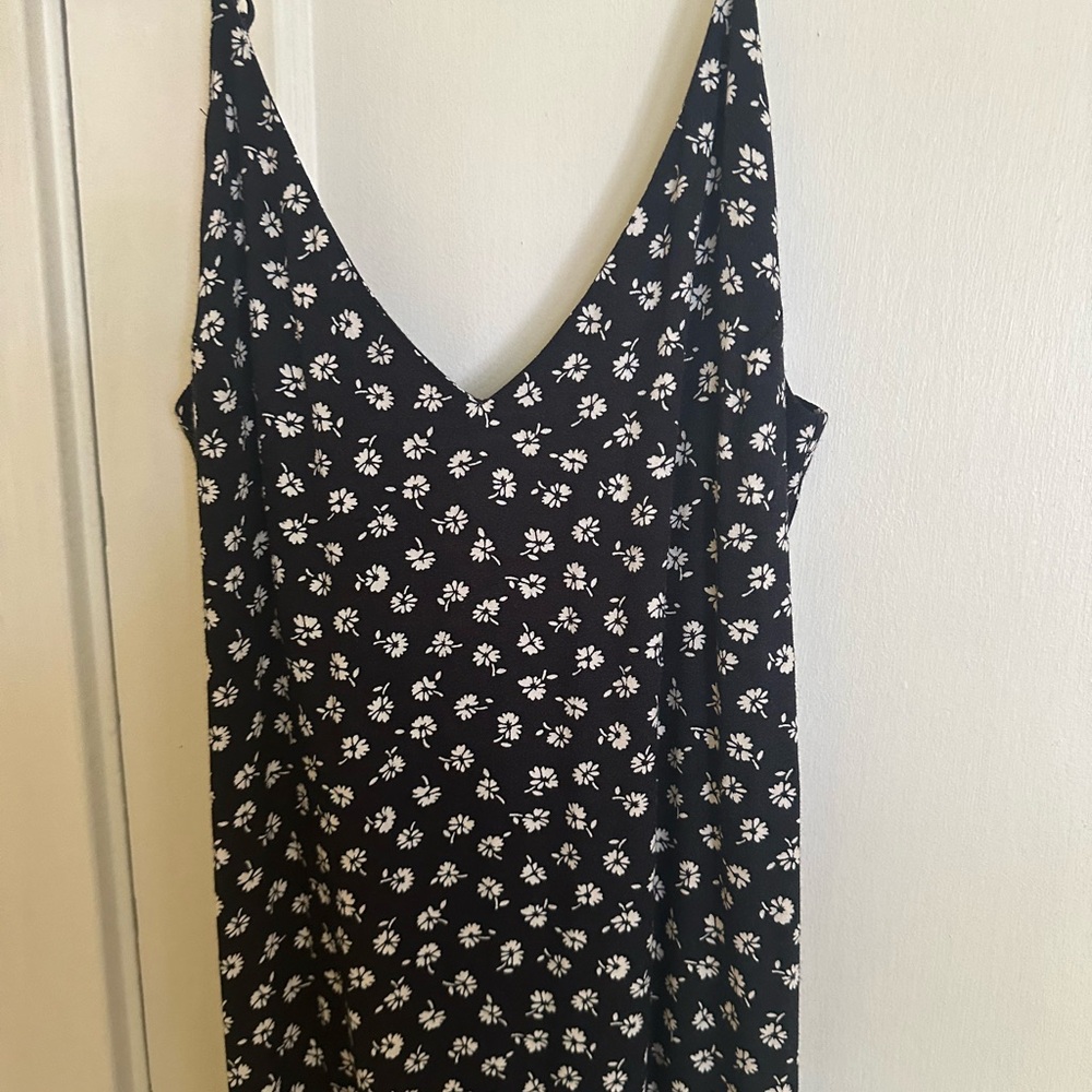 Reformation Black Print Midi Slip Dress - Size 6